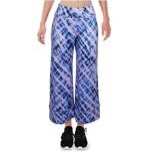 Terez Purple Blue Tie Dye Cropped Wide Leg Lounge Pants Small 💜